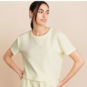 NWOT Yellow Textured Short Sleeve Top from The Loft